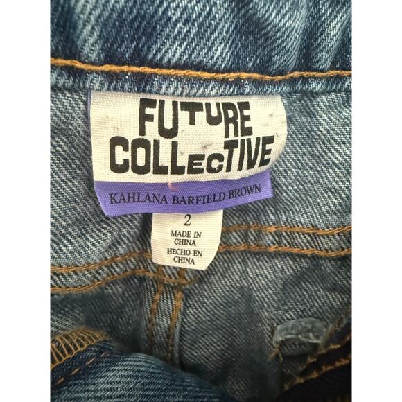 Future Collective Kahlana Barfield Brown High Rise Straight Jeans Size 2 - Picture 5 of 6